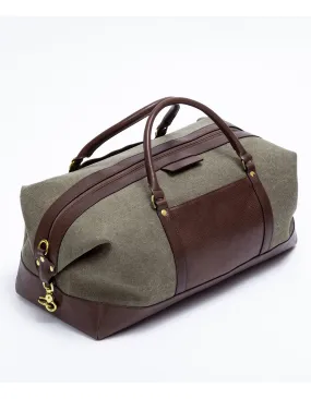 Olive & Brown Leather Duffle Bag