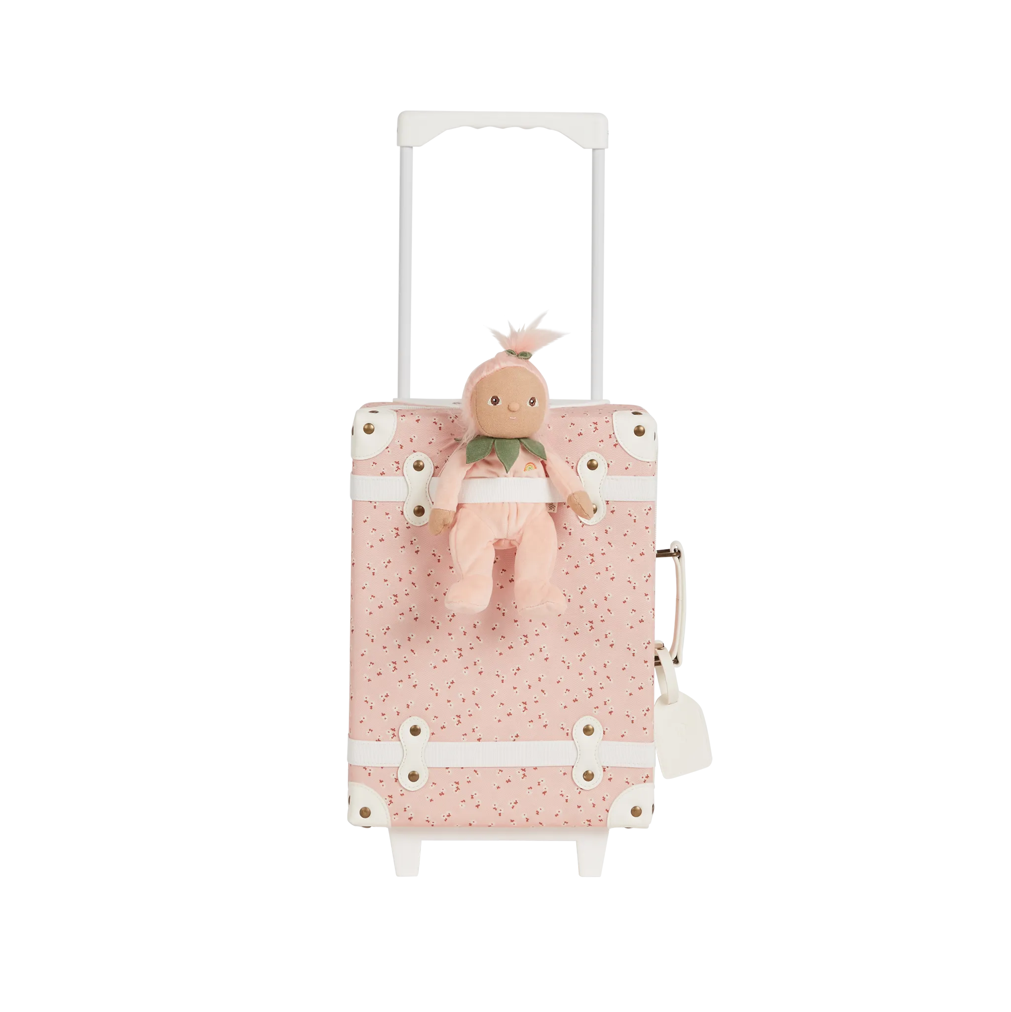 Olli Ella See-Ya Suitcase Trolley | Pink Daisies