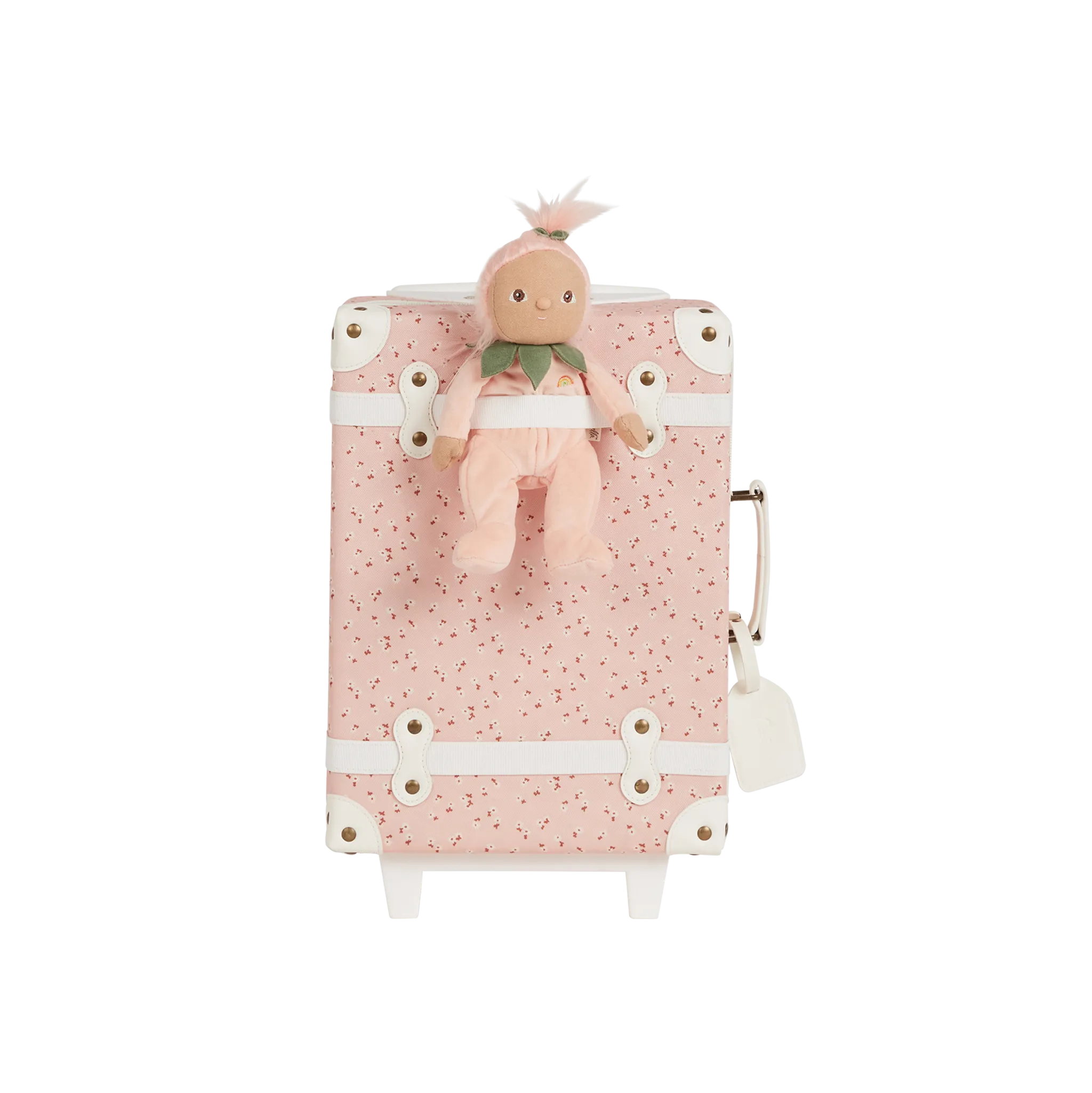 Olli Ella See-Ya Suitcase Trolley | Pink Daisies