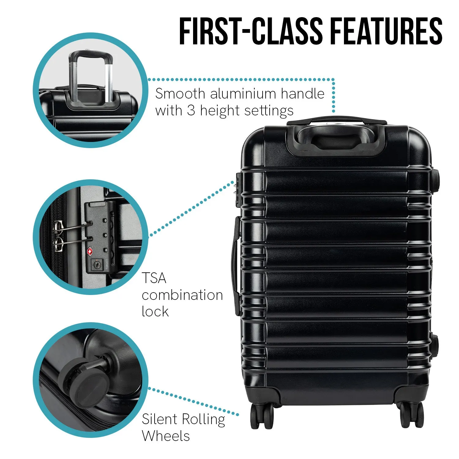 Olympus Noctis Suitcase 28in Hard Shell ABS PC - Stygian Black