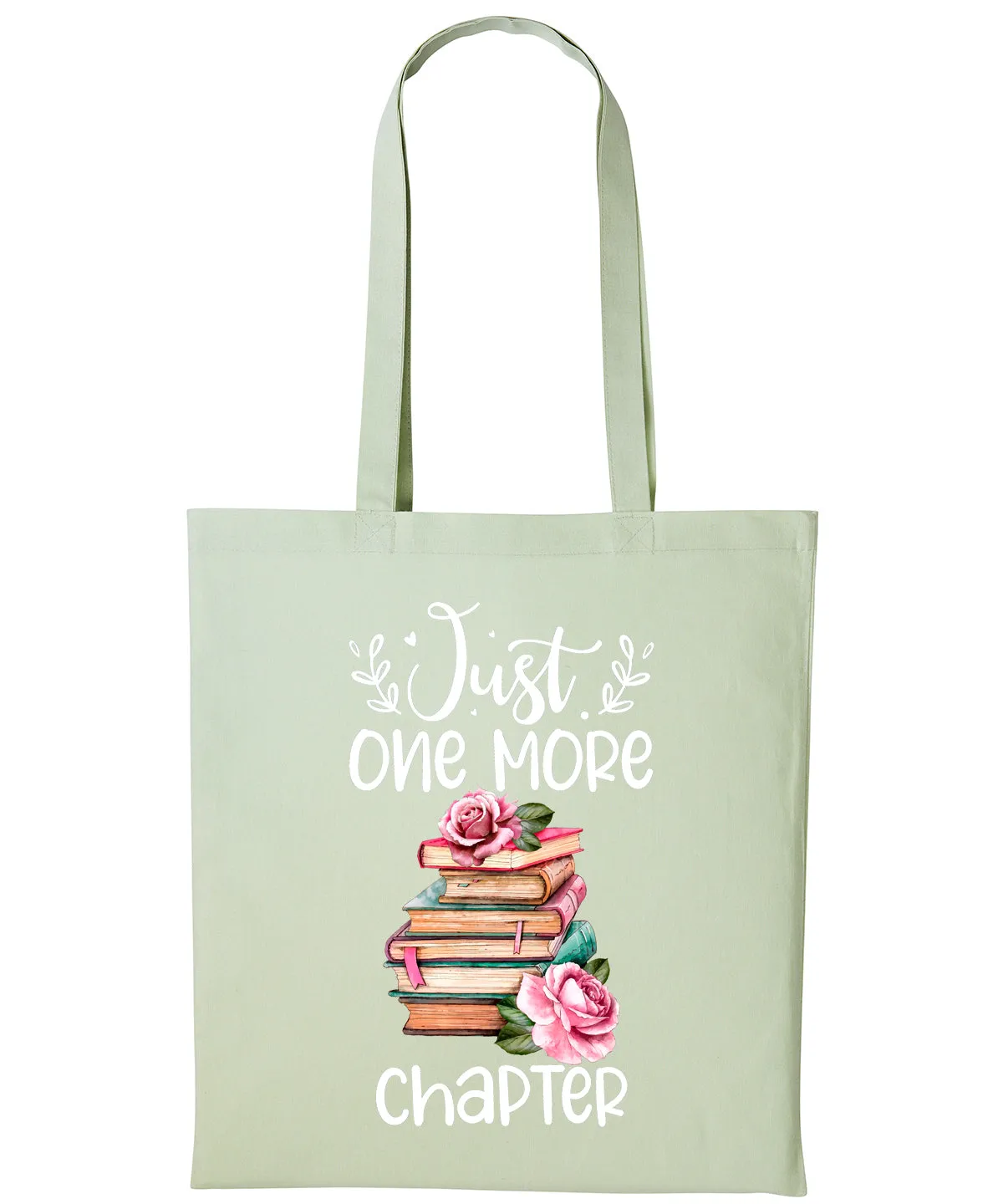 ONE MORE CHAPTER Bookworm Bag Cotton Shopper Book Lover for her Tote Books