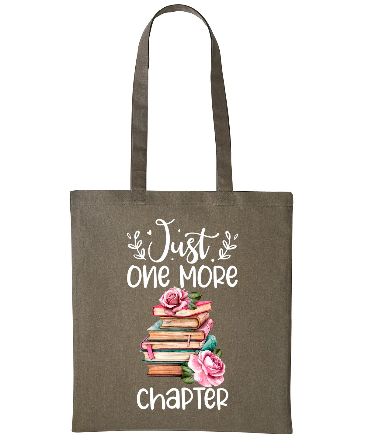 ONE MORE CHAPTER Bookworm Bag Cotton Shopper Book Lover for her Tote Books