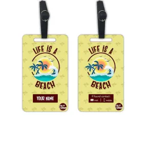 Personalized Suitcase Tags Add Your Name Set of 2 - Beach