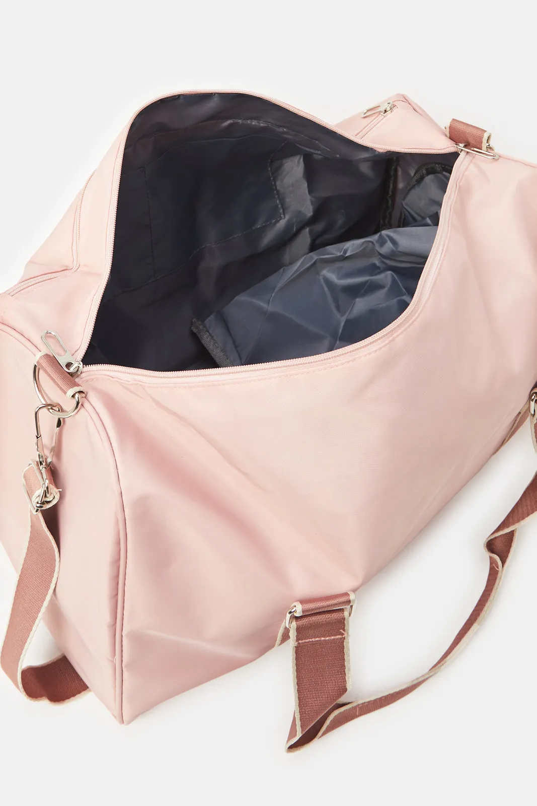 Pink Plain Duffle Bag