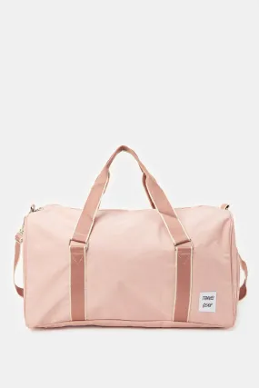 Pink Plain Duffle Bag