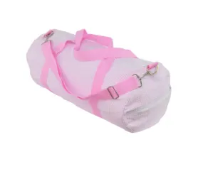 Pink Seersucker Weekender Duffle