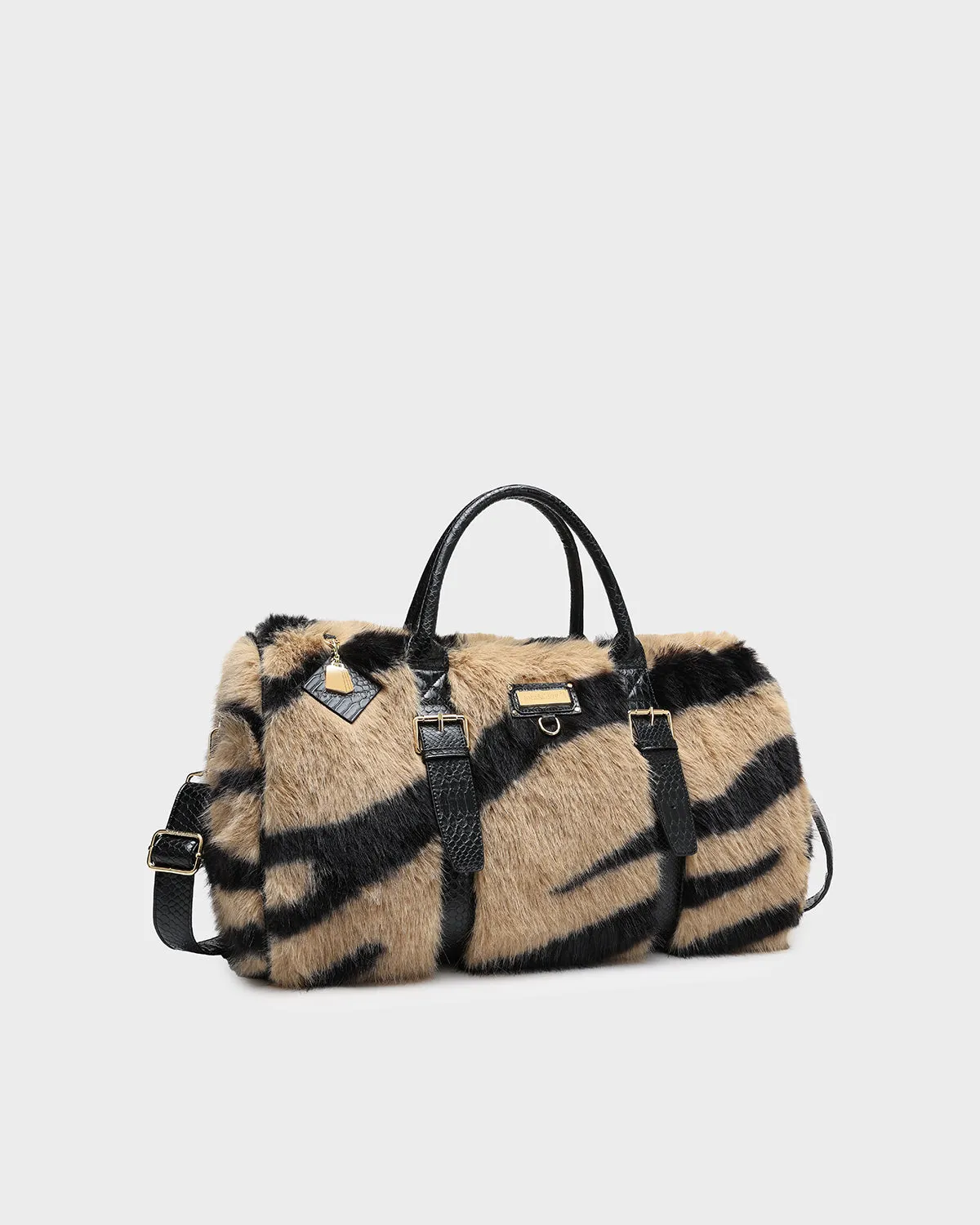 Plush Weekender Duffle Bag in Tan Brown