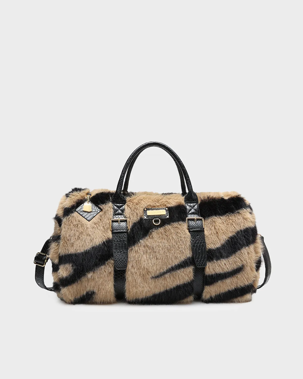 Plush Weekender Duffle Bag in Tan Brown