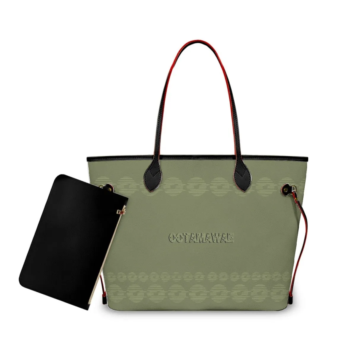 PU Shoulder Bag- With a small bag - Green