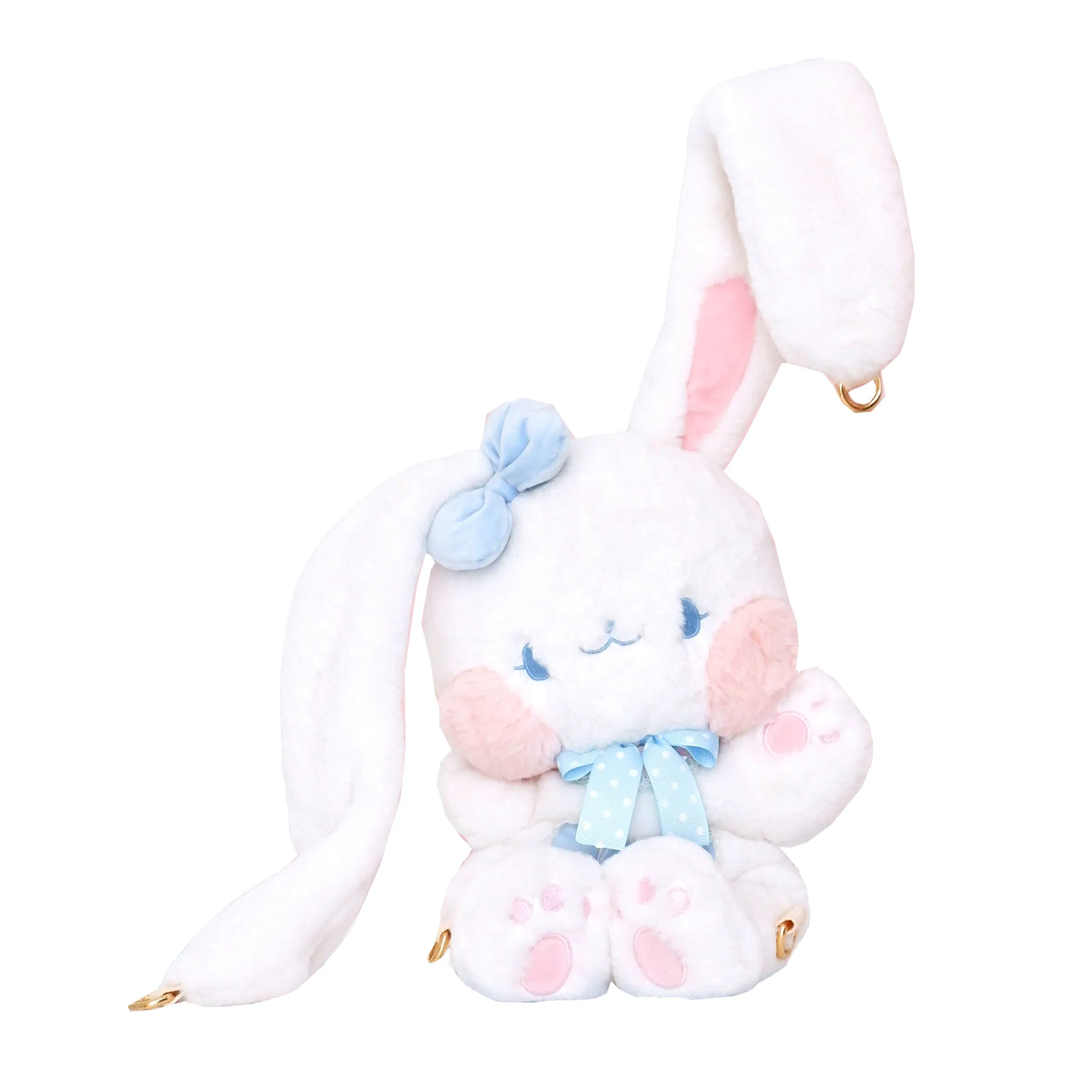 Rabbit Bunny Pink Blue Heart Love Plush Doll Messenger Bag