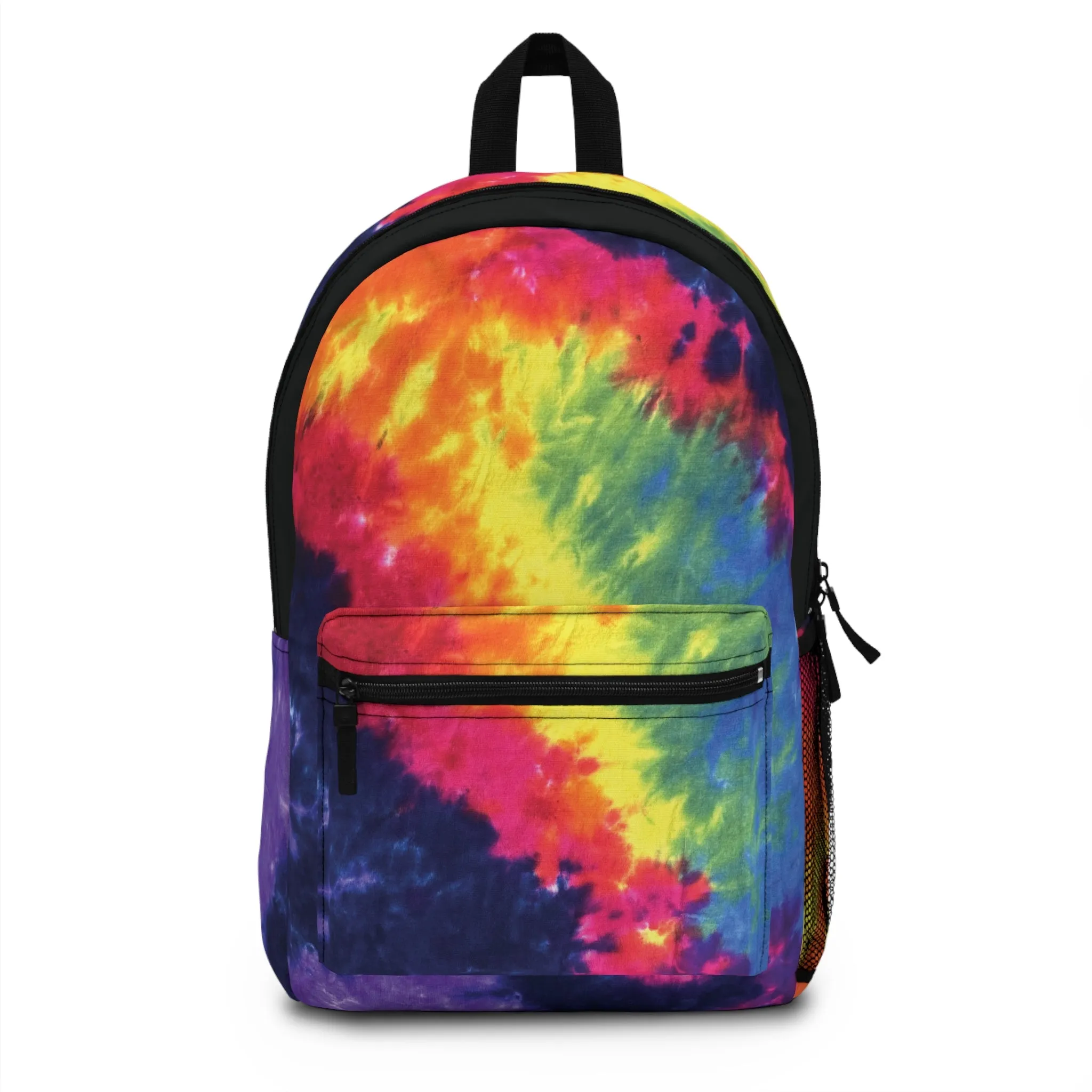 Rainbow Tie Dye Galaxy Backpack, Boho Hippie Style Back to School Bag Retro Back Pack