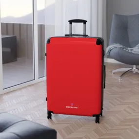 Red Solid Color Suitcases, Modern Simple Minimalist Designer Suitcase Luggage (Small, Medium, Large)