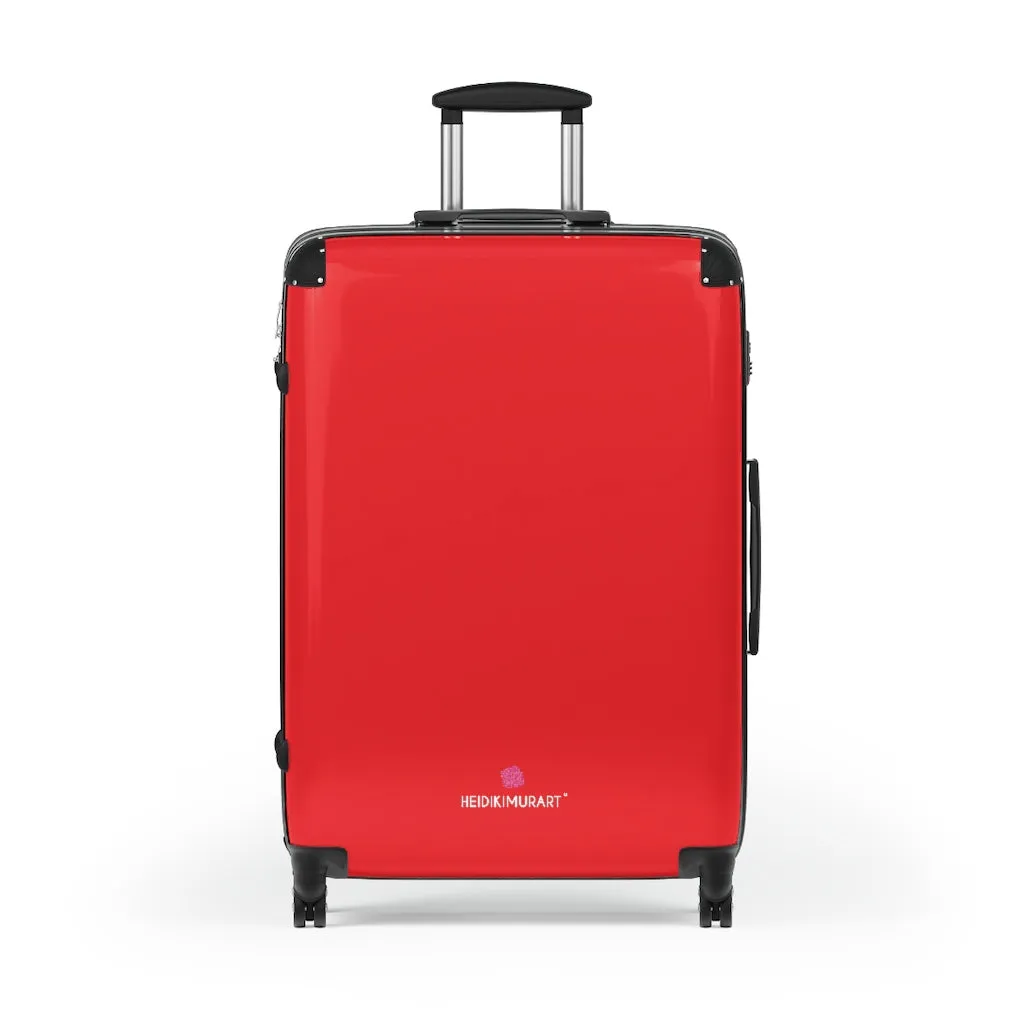 Red Solid Color Suitcases, Modern Simple Minimalist Designer Suitcase Luggage (Small, Medium, Large)