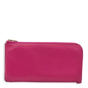 Remix Medium Rose Pourpre Wallet in Chevre Mysore, Palladium hardware