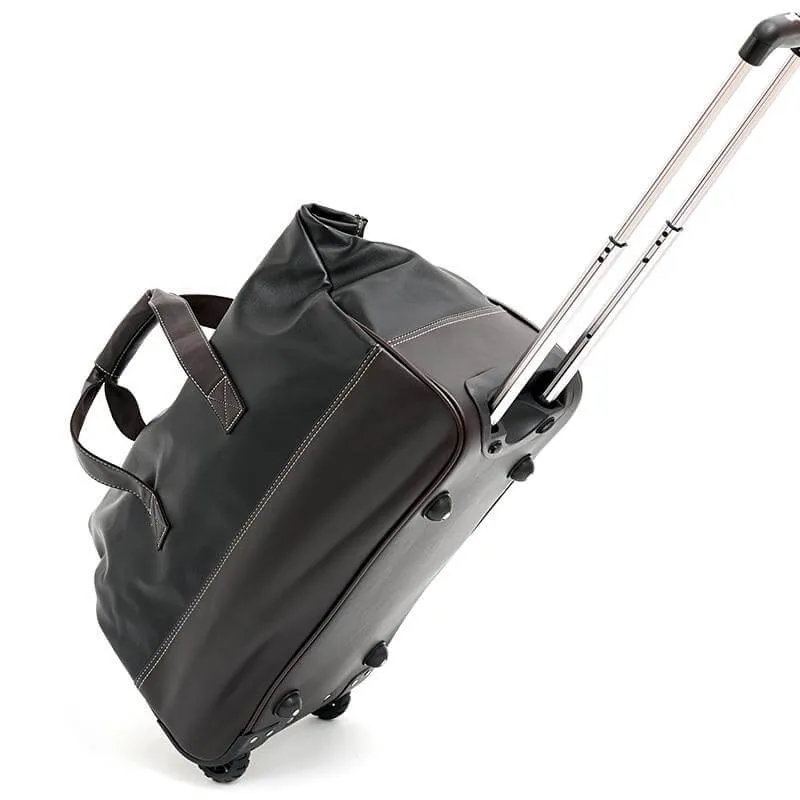 Rolling Leather Luggage Waterproof Suitcase