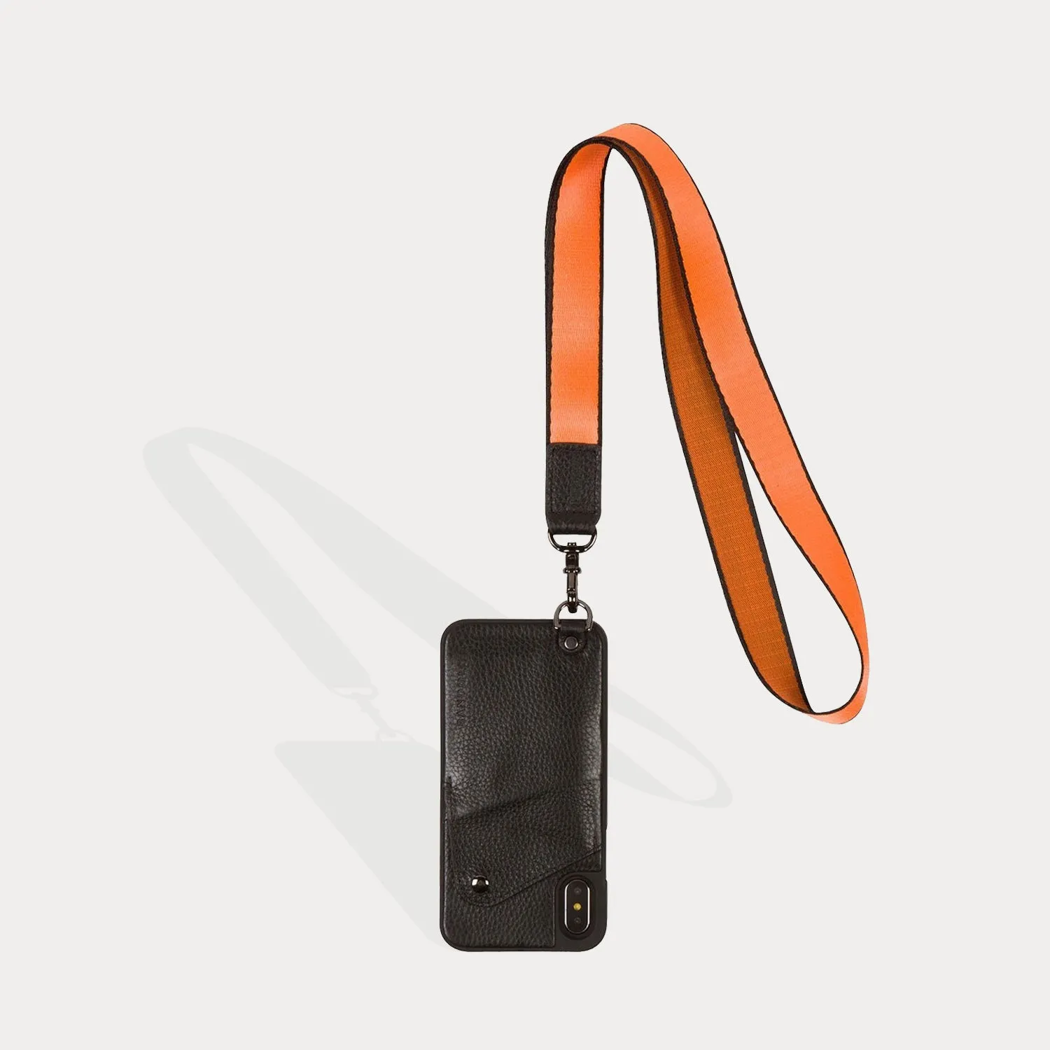 Ryder Wallet Lanyard - Orange/ Pewter