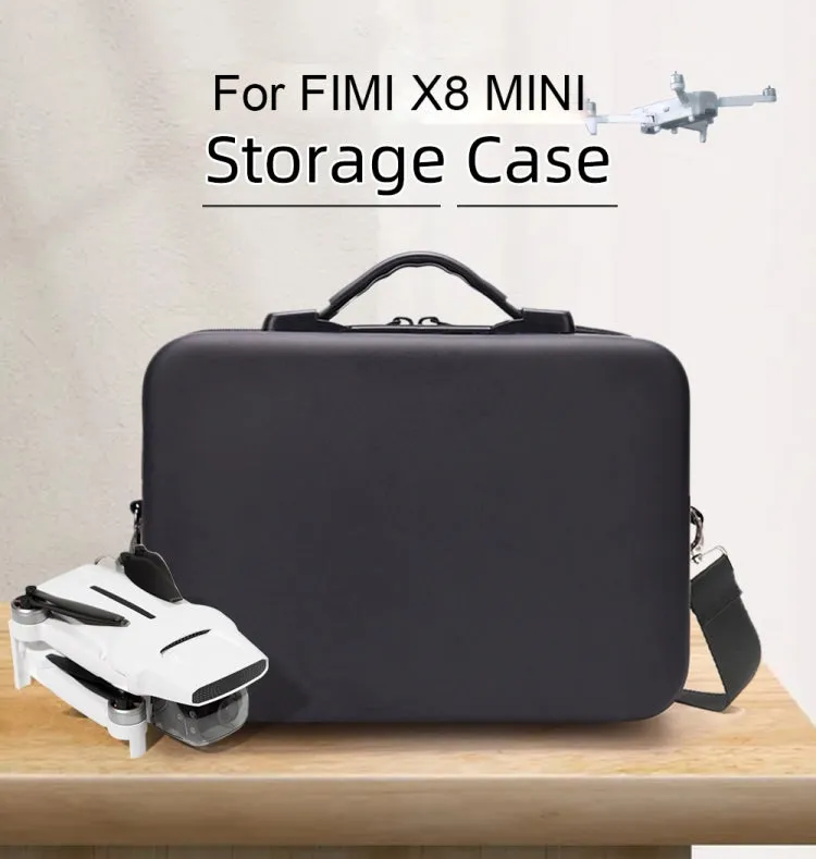 Single Shoulder Storage Bag Shockproof Waterproof Travel Carrying Cover Hard Case for FIMI X8 Mini(Black   Black Liner)