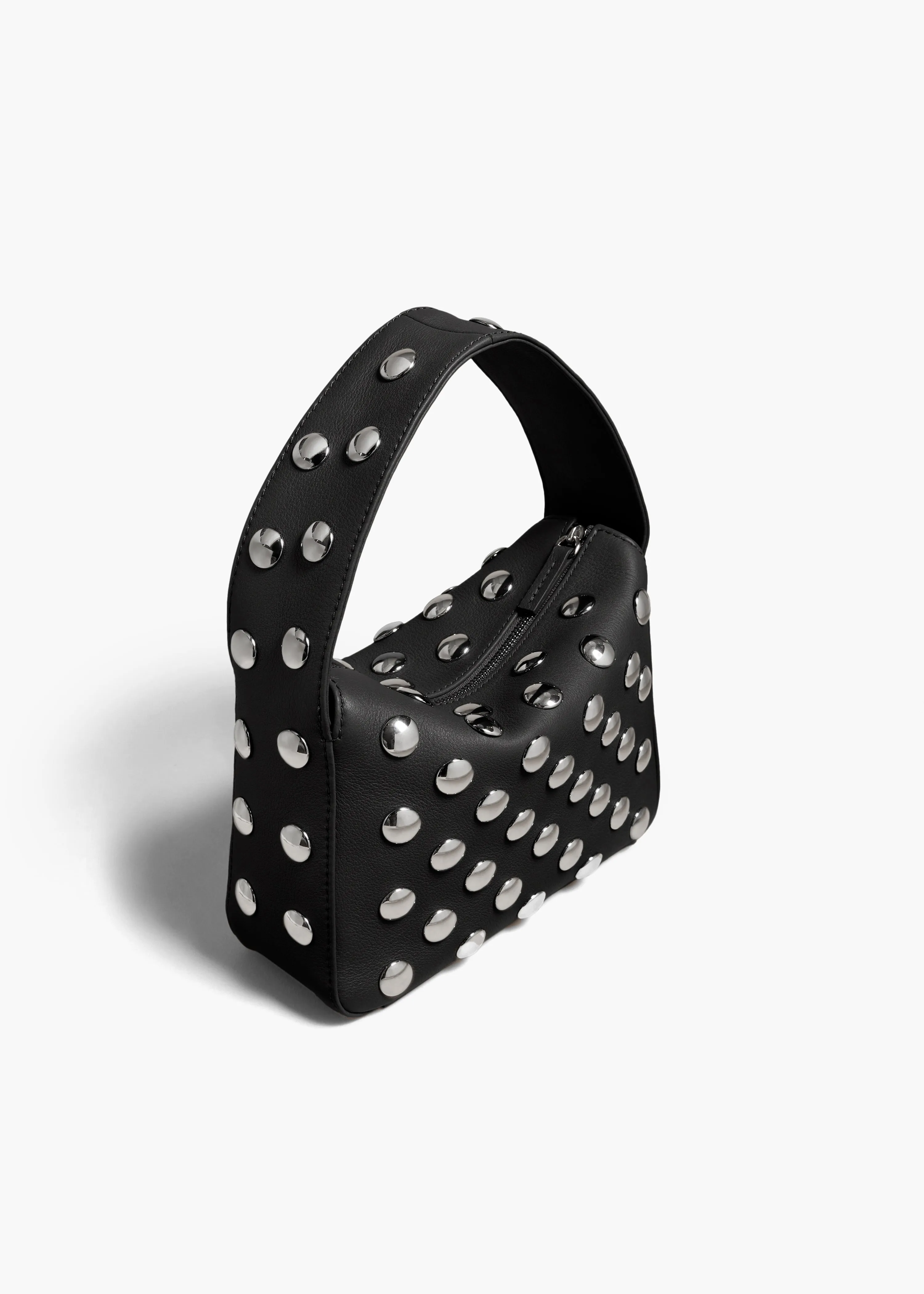 Small Elena Bag in Black Leather with Studs