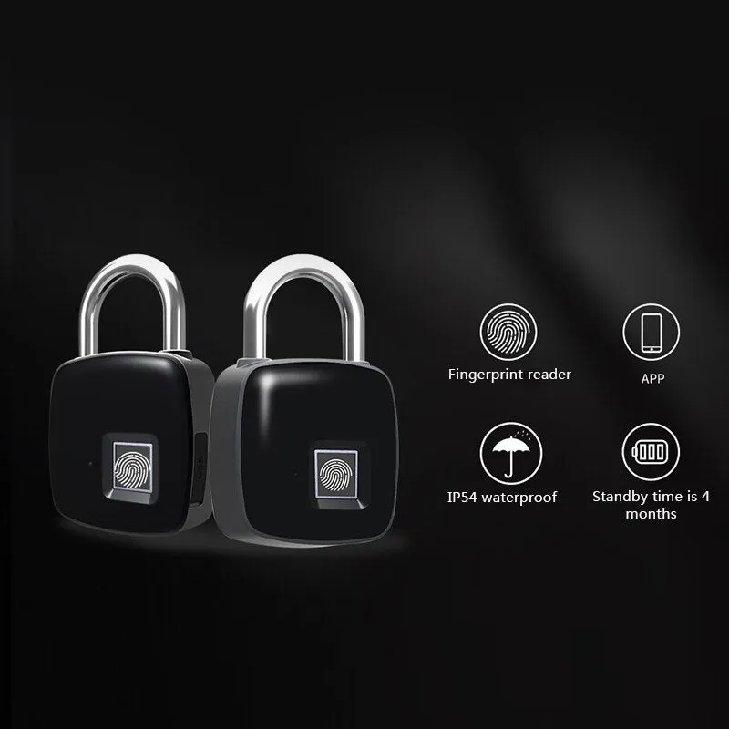 Smart Fingerprint Padlock Bluetooth Keyless Anti-Theft Fingerprint Lock for Suitcase Locker DC120