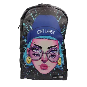 Smell Proof Premium Backpacks l BLUE HAT TRIPPY GIRL