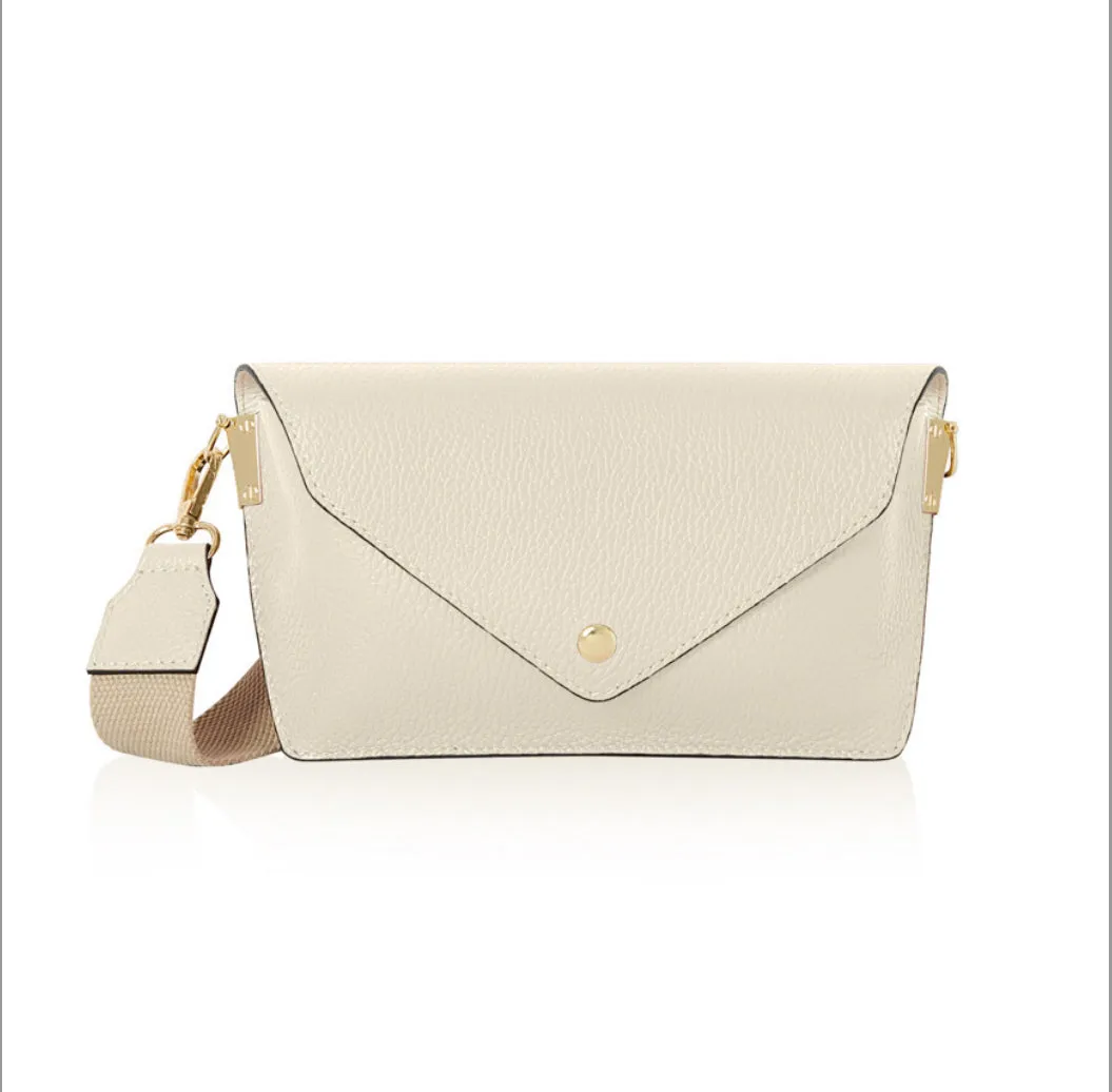 Sorrento Envelope Leather Bag | Cream