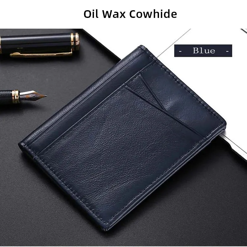 Super Slim Soft Wallet Genuine Leather Mini  Card Holder Wallets for Men Women