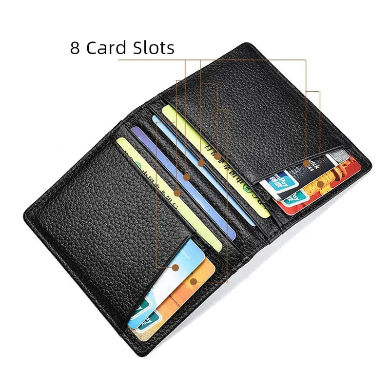 Super Slim Soft Wallet Genuine Leather Mini  Card Holder Wallets for Men Women