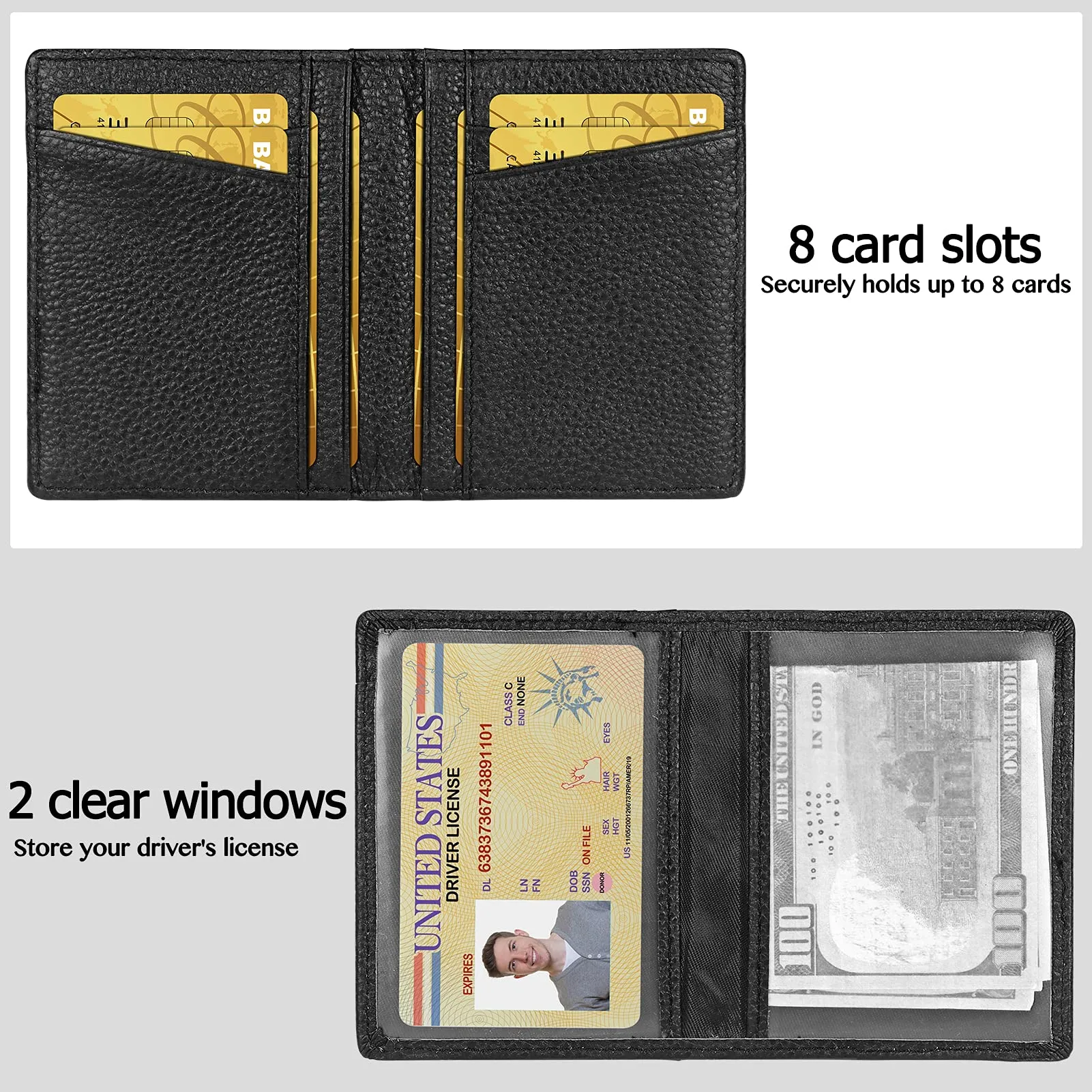 Super Slim Soft Wallet Genuine Leather Mini  Card Holder Wallets for Men Women