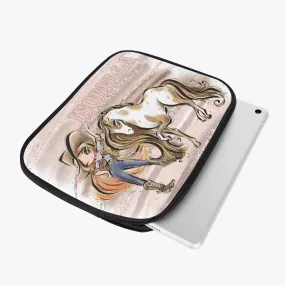 Tablet Sleeve - Howdy, Cowgirl and Horse, Red Hair Brown Eyes