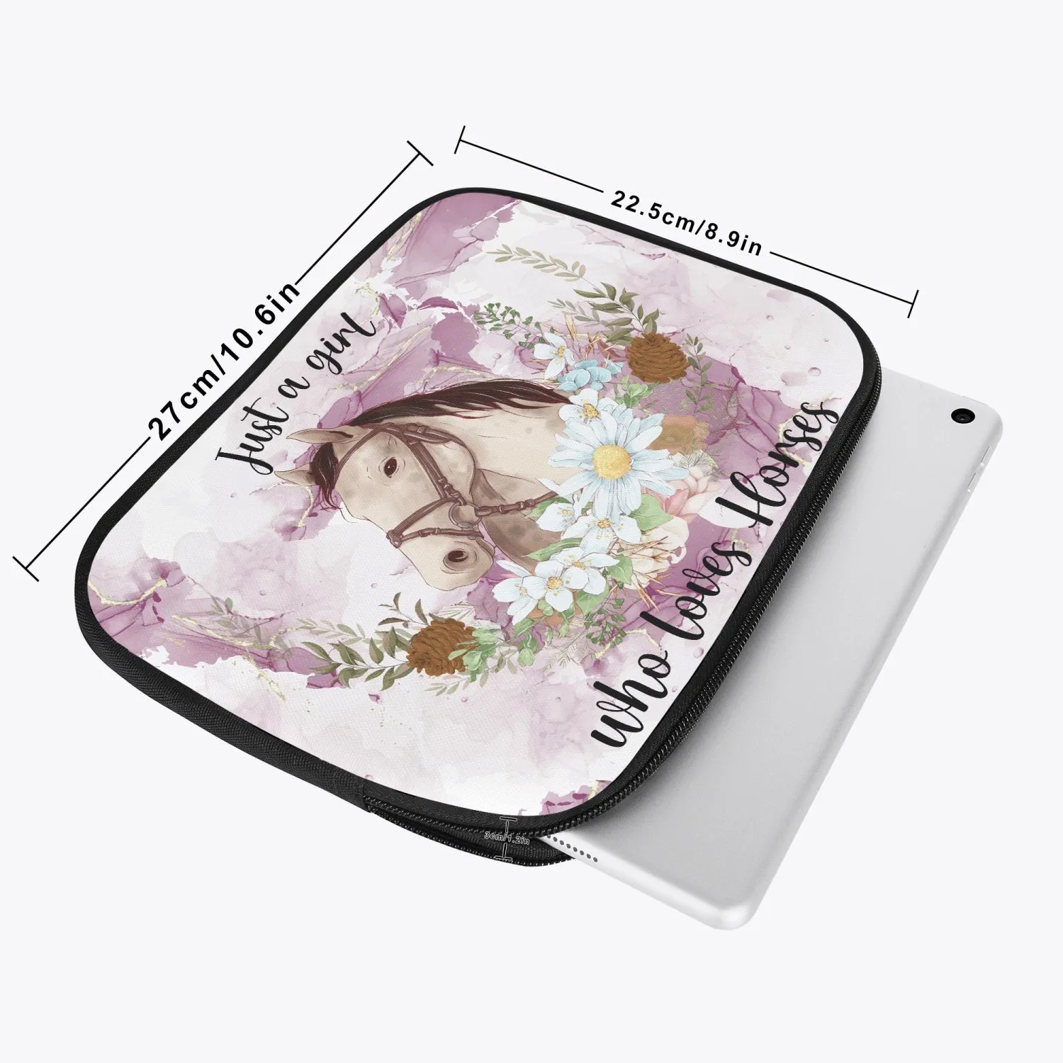 Tablet Sleeve - Just a Girl Who Loves Horses, awd-1351