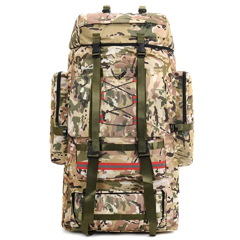 Tactical Camping Backpack Large Rucksack Hiking Climbing Molle Reflective Bag