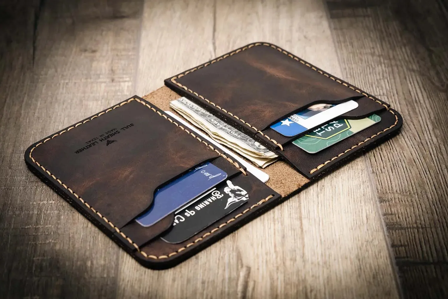 The Tyler Vertical Wallet - Walnut Brown