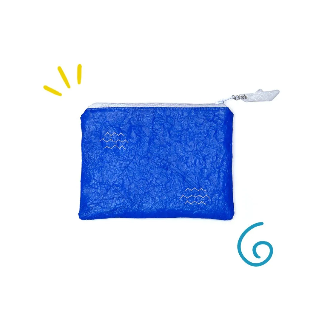 Three Waves Blue Pouch