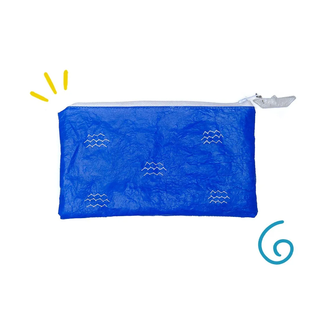 Three Waves Blue Pouch