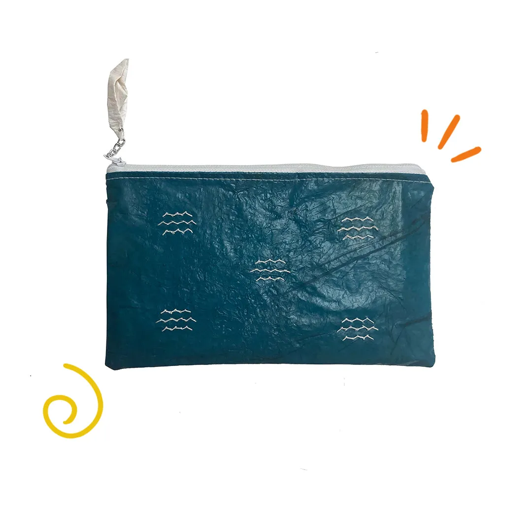 Three Waves Blue Pouch