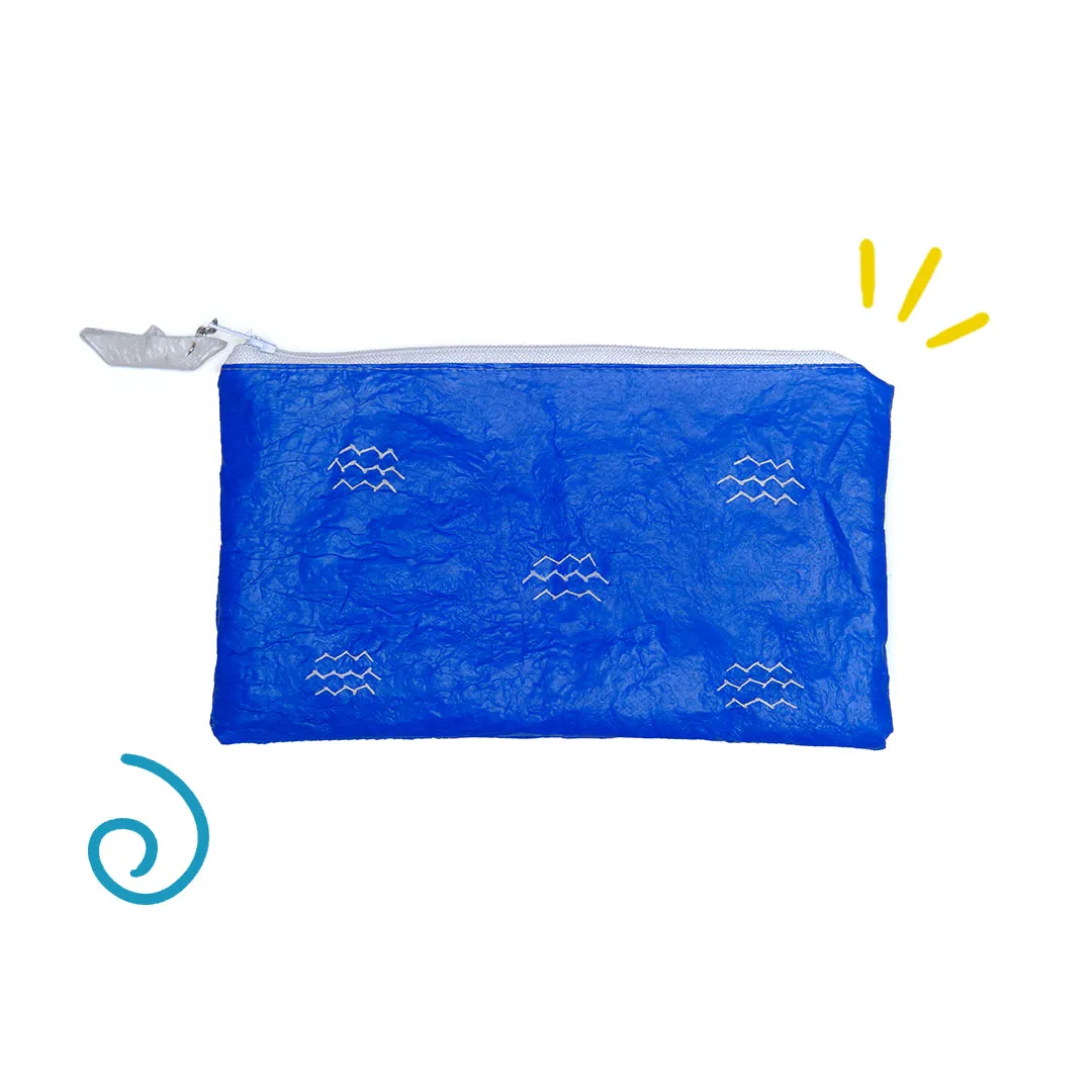 Three Waves Blue Pouch