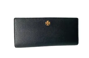 Tory Burch Black Saffiano Fold Over Wallet