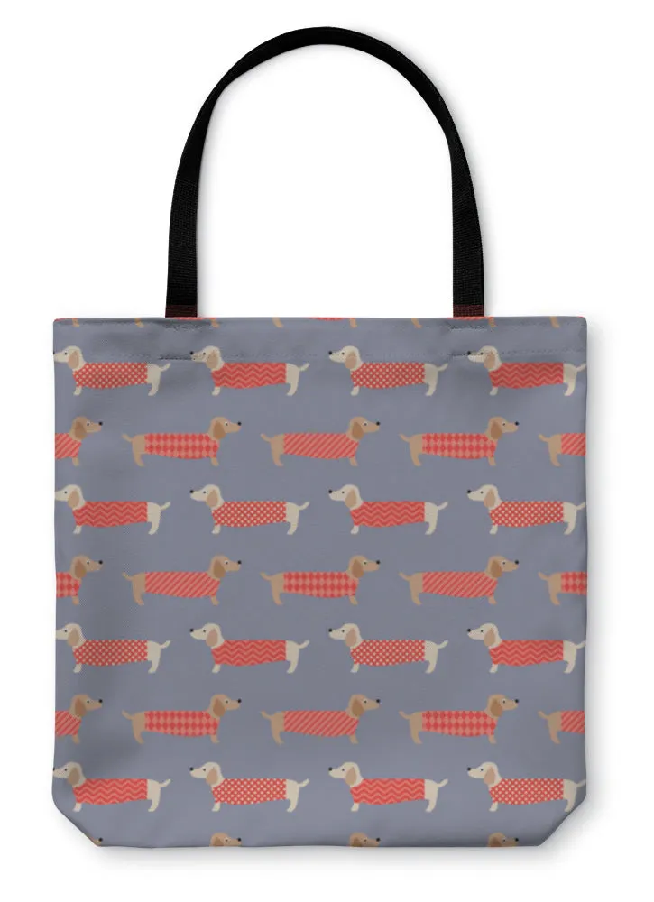 Tote Bag, Dachshund Dogs Pattern