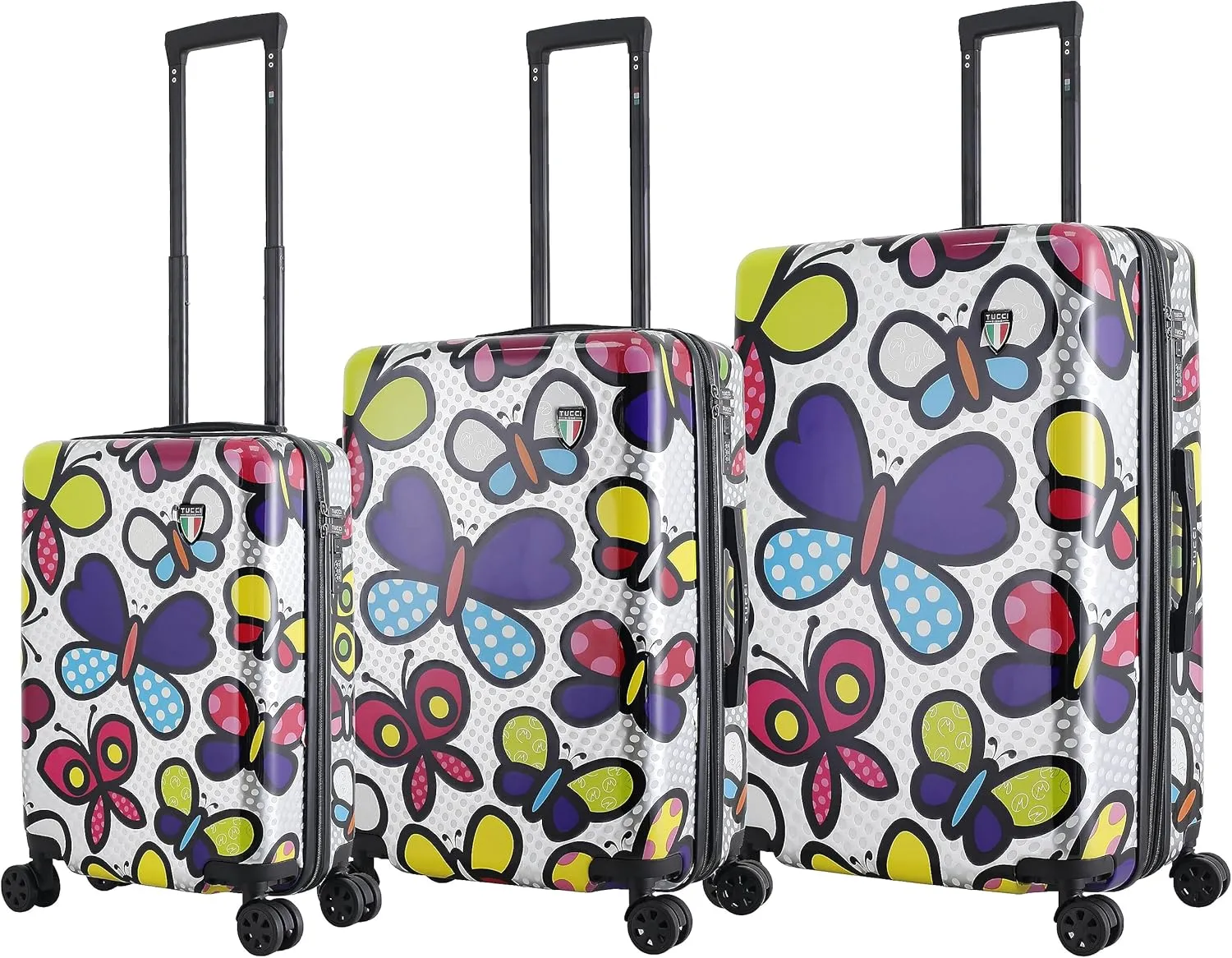 TUCCI Italy Butterfly Pop (20”, 24” & 28”) Hardside Suitcase Set