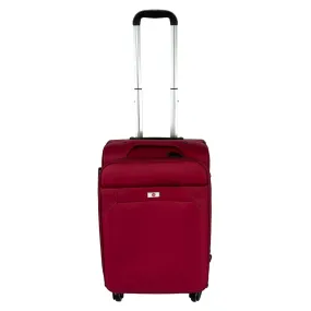 USHA SHRIRAM Fabric (Cabin Bag) 20 inch Black Luggage Bag (55cm)|Trolley Suitcase For Travel | Travel Luggage for Men Women |360 Degree Wheel | Travel Bags For Luggage Trolley | Carry On Suitcase(Red)