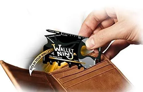 Wallet Ninja- 18 in 1 Credit Card Sized Multitool (#1 Best Selling in the World) (Black)