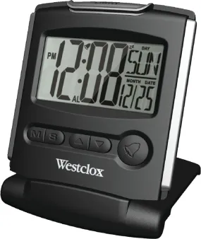 Westclox 72028 Alarm Clock, CR2032 Lithium Battery, LCD Display :EA: QUANTITY: 1