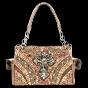 Western Studded Rhinestone Cross Shoulder Bag-BG