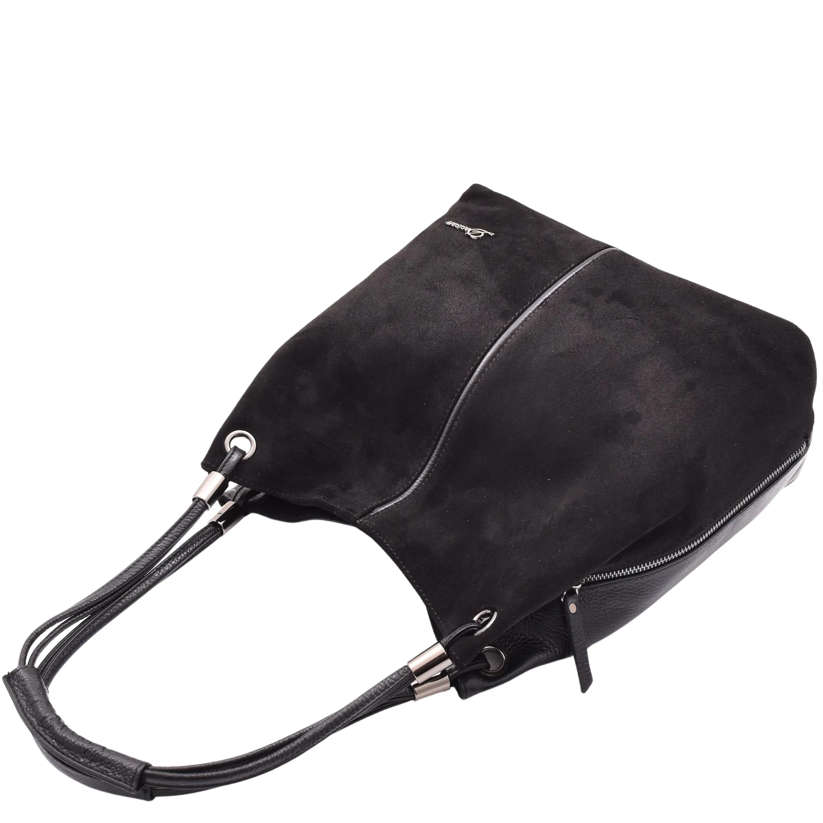 Womens Real Leather Suede Shoulder Hobo Bag Casual Outgoing Handbag A7153 Black