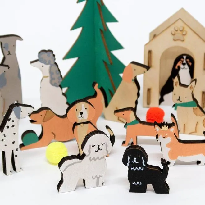 Wooden Dog Advent Calendar