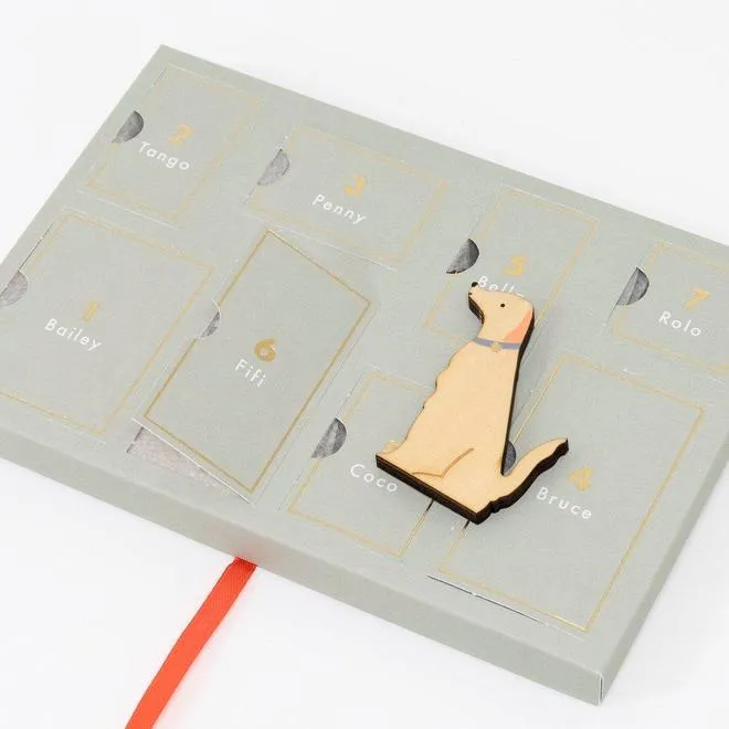 Wooden Dog Advent Calendar