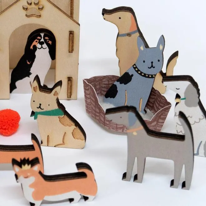 Wooden Dog Advent Calendar