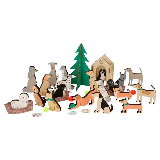 Wooden Dog Advent Calendar