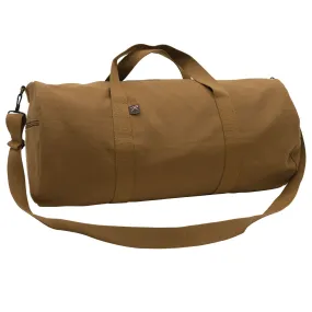 Work Brown Heavyweight Cotton Canvas Duffle Bag Sports Gym Shoulder & Carry Bag 24"x12"x12"