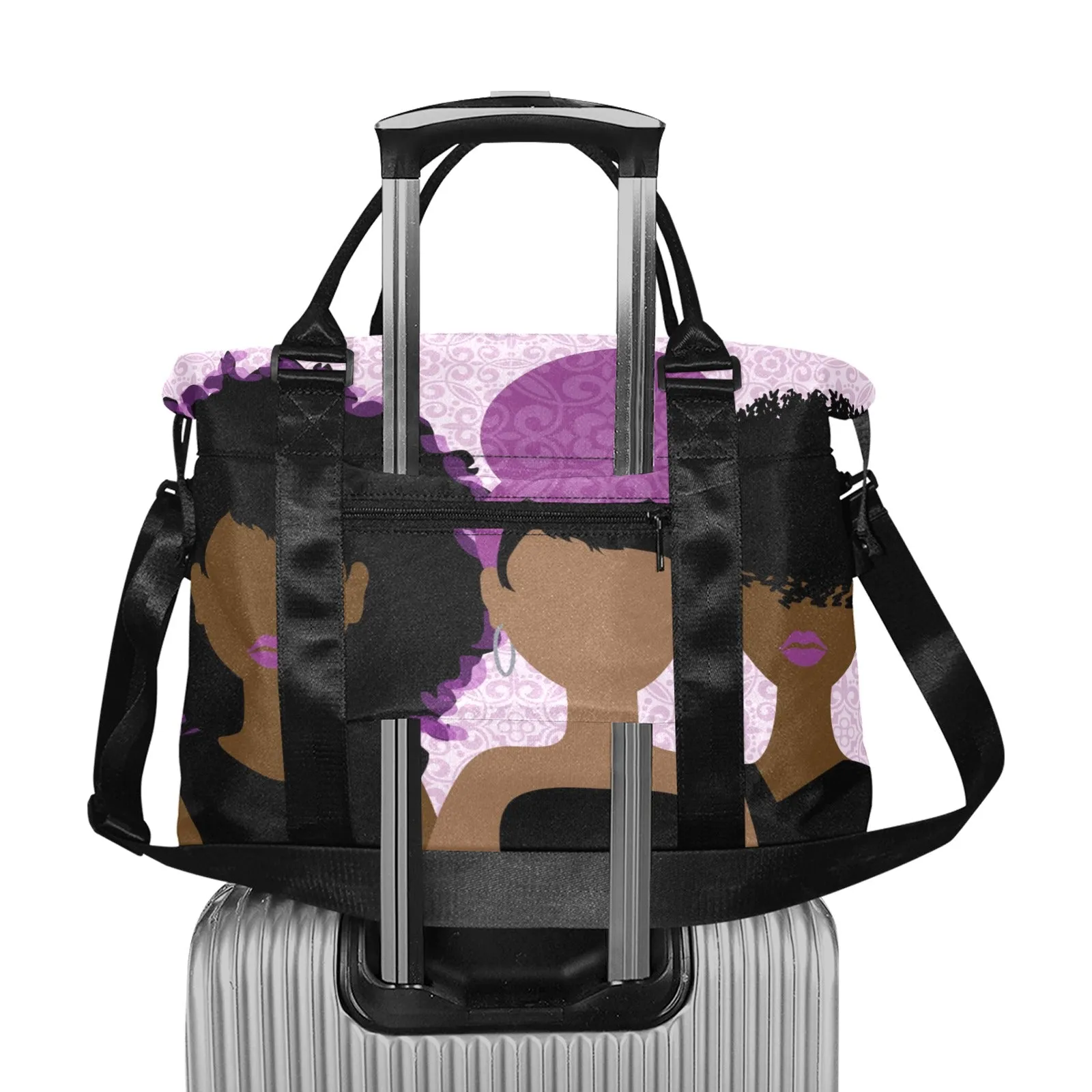 Wrapped in purple trolley bag